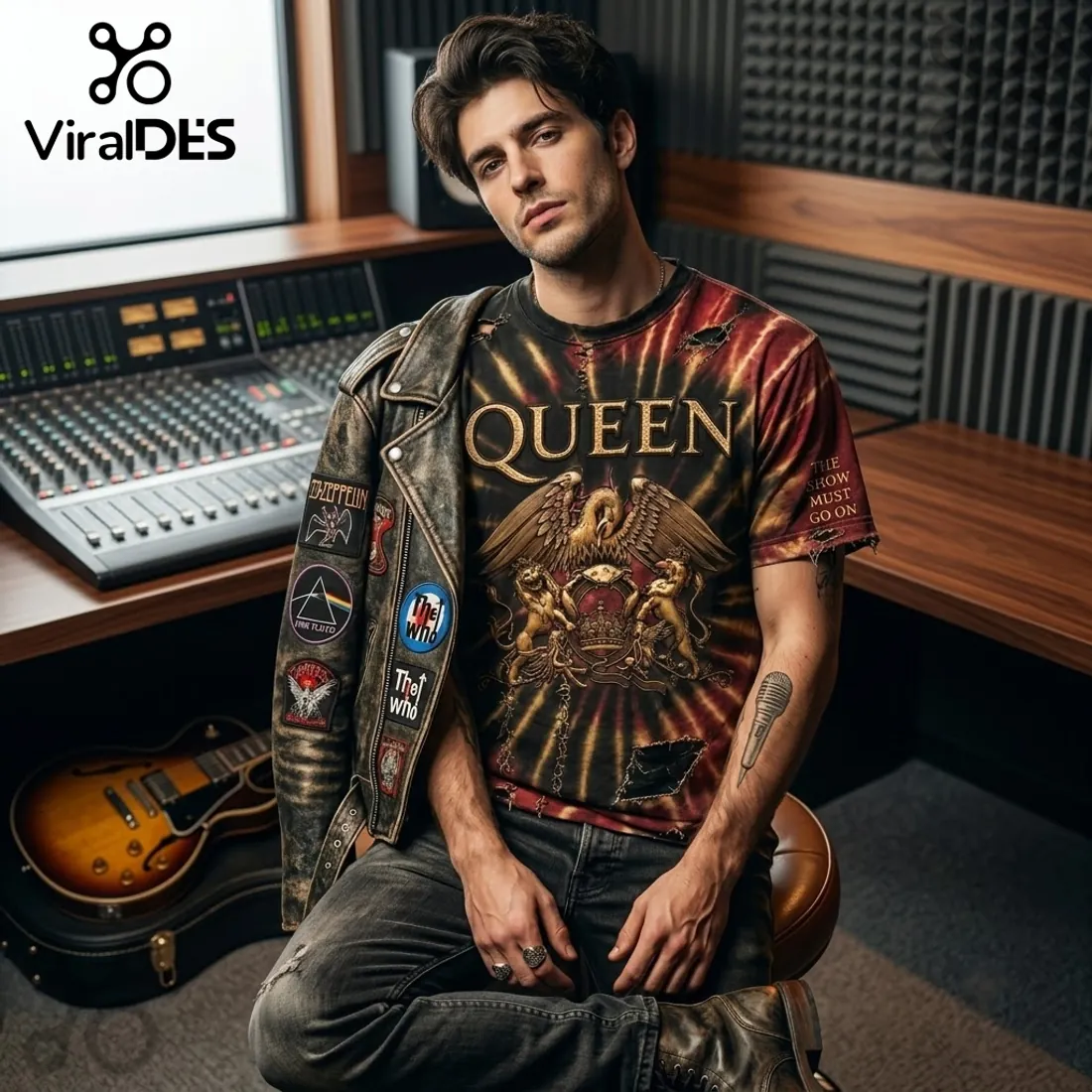 Queen The Show Must Go On Tie Dye T-Shirt Queen The Show Must Go On Tie Dye T-Shirt