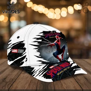 Spider-Man Brand New Day Classic Baseball Cap in white with red and blue graphic print and Marvel Studios logo.