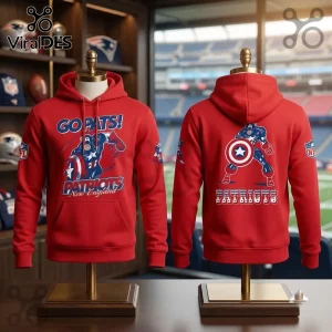 Captain America x New England Patriots 2026 Red Hoodie Captain America x New England Patriots 2026 Red Hoodie