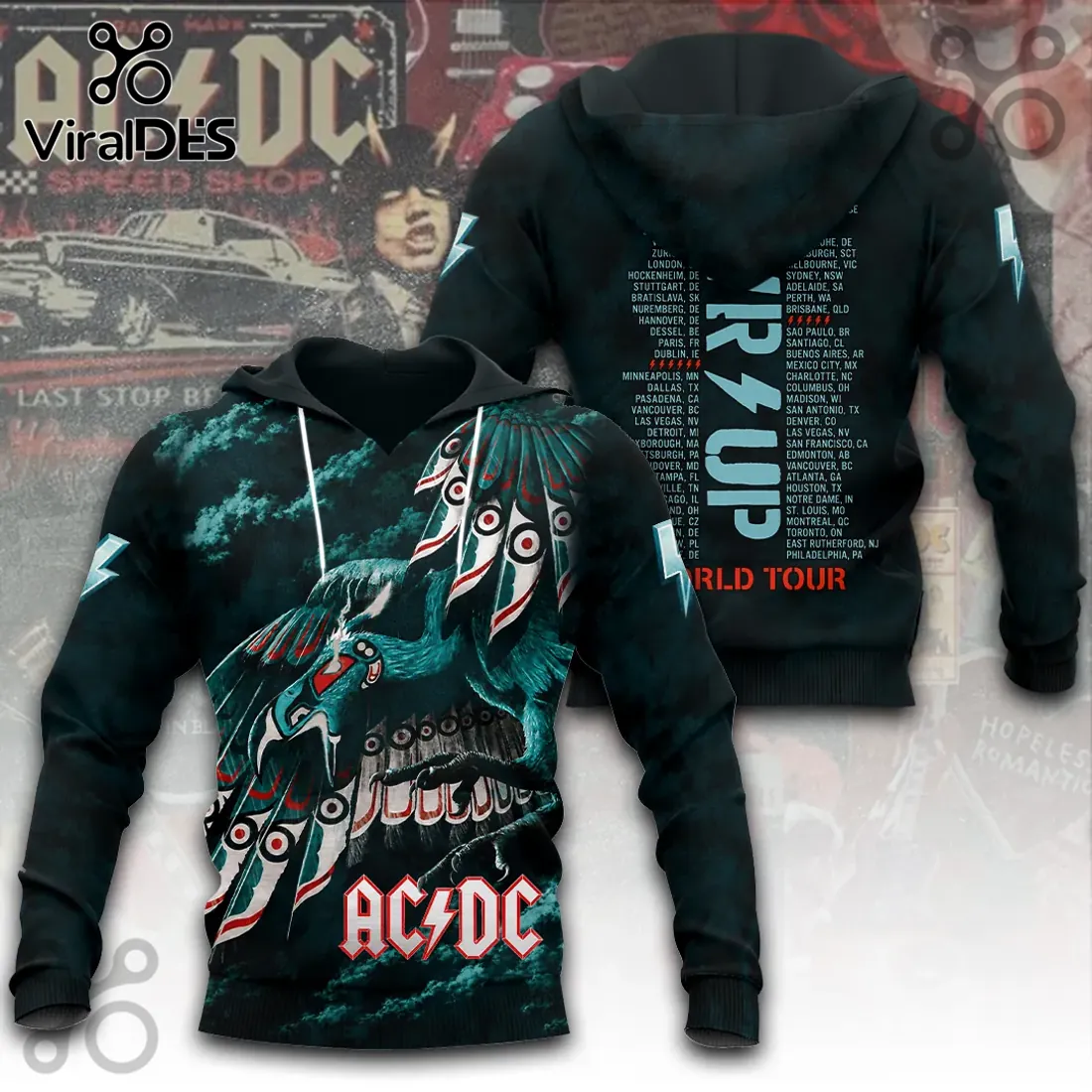 AC/DC PWR UP World Tour 2024-2026 Black T-Shirt AC/DC PWR UP World Tour 2024-2026 Black T-Shirt