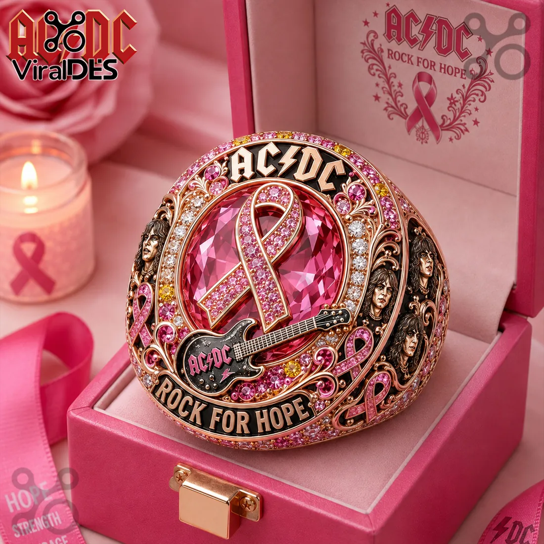 AC/DC Rock For Hope Breast Cancer Awareness Ring AC/DC Rock For Hope Breast Cancer Awareness Ring