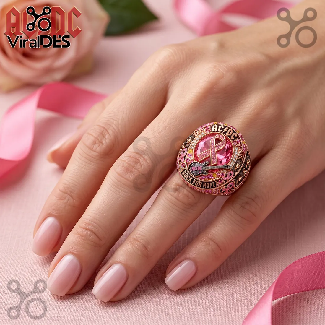 AC/DC Rock For Hope Breast Cancer Awareness Ring AC/DC Rock For Hope Breast Cancer Awareness Ring