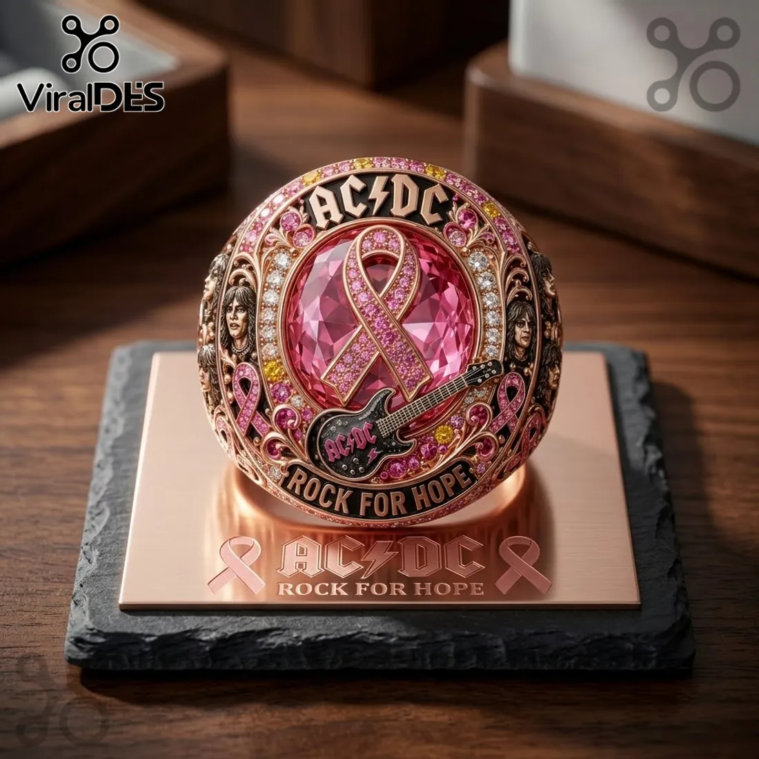 AC/DC Rock For Hope Breast Cancer Awareness Ring AC/DC Rock For Hope Breast Cancer Awareness Ring