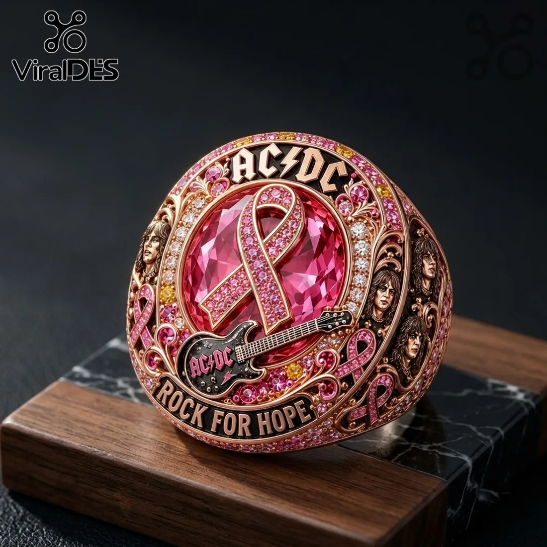 AC/DC Rock For Hope Breast Cancer Awareness Ring AC/DC Rock For Hope Breast Cancer Awareness Ring