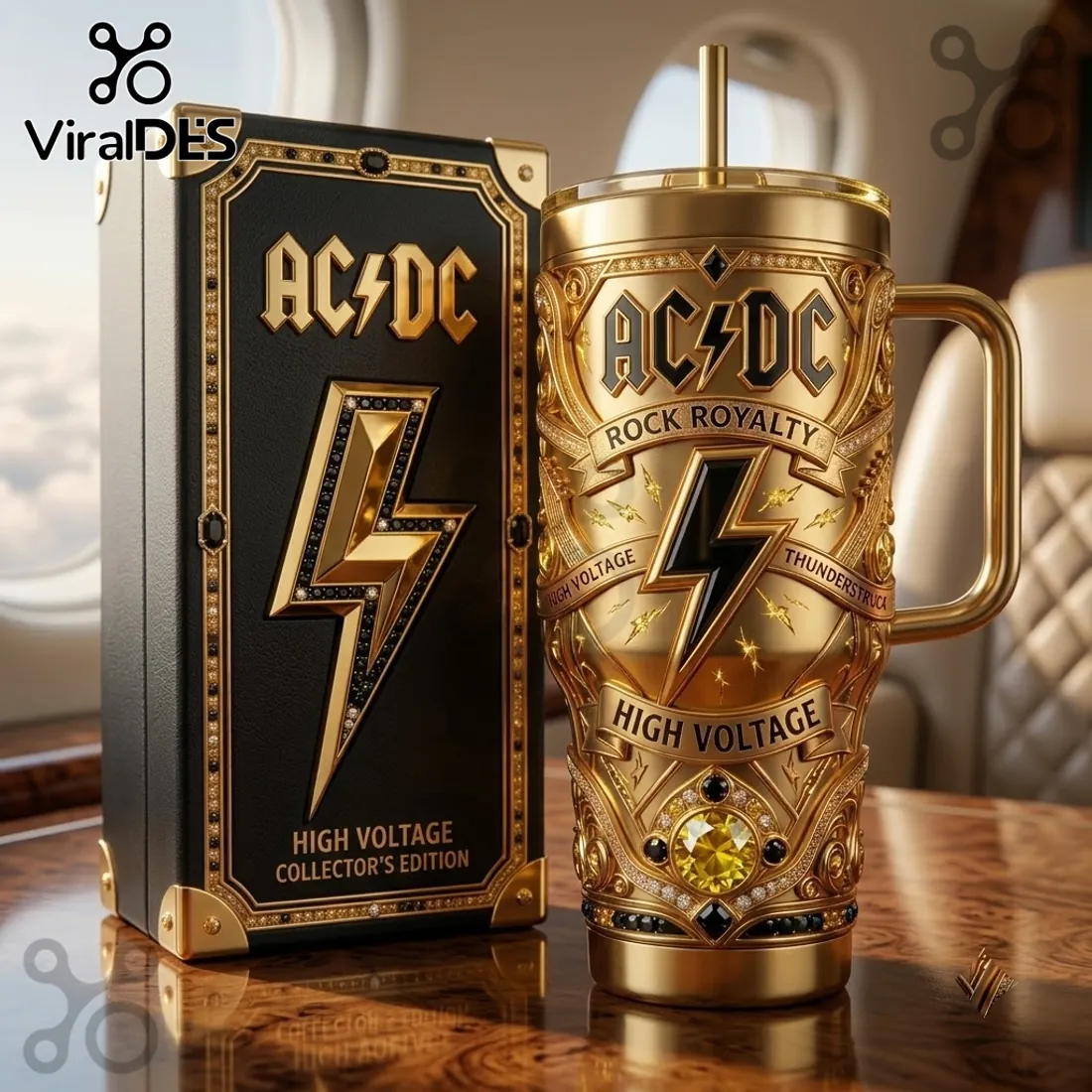 AC/DC Rock Royalty Engraved 40oz Stanley Tumbler AC/DC Rock Royalty Engraved 40oz Stanley Tumbler