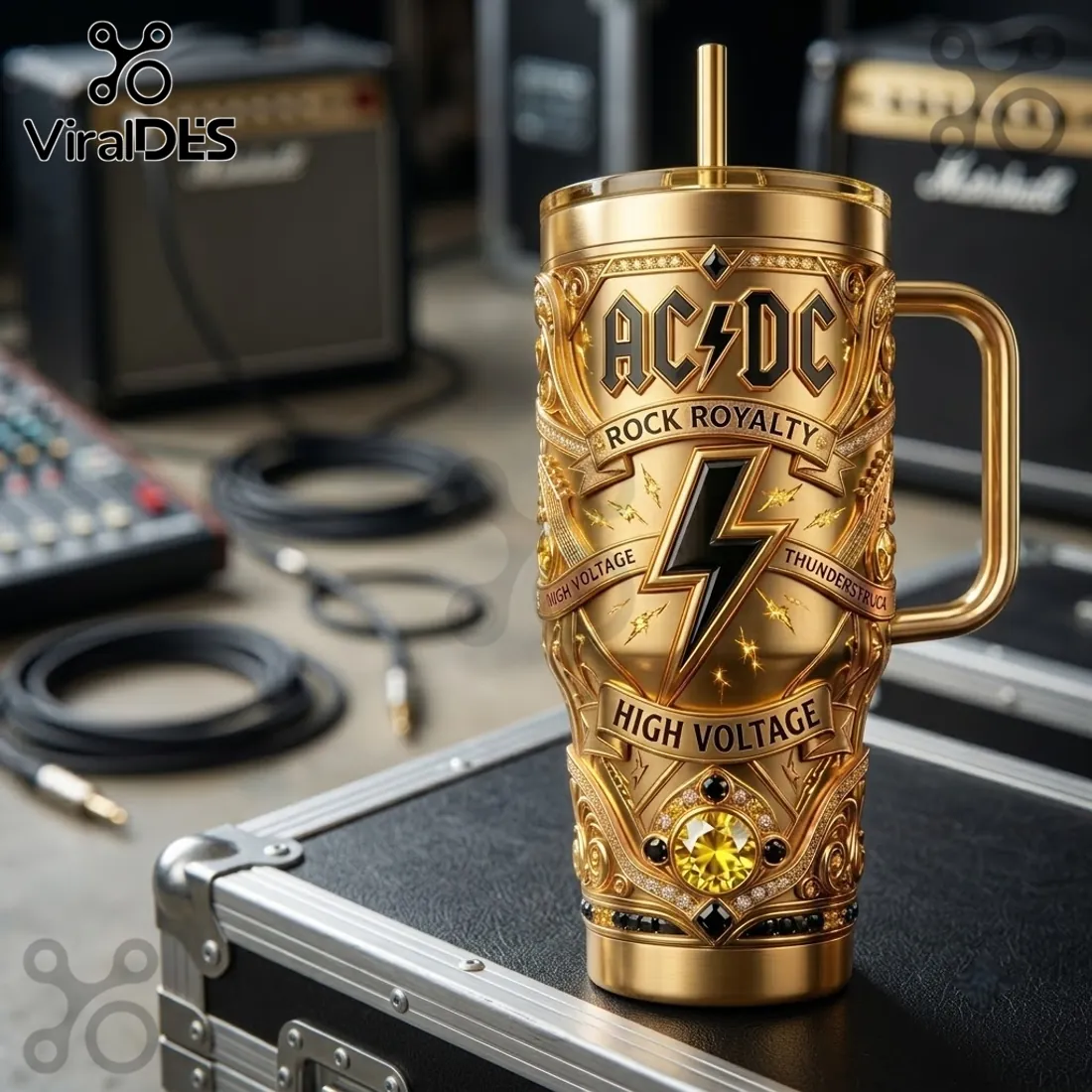 AC/DC Rock Royalty Engraved 40oz Stanley Tumbler AC/DC Rock Royalty Engraved 40oz Stanley Tumbler