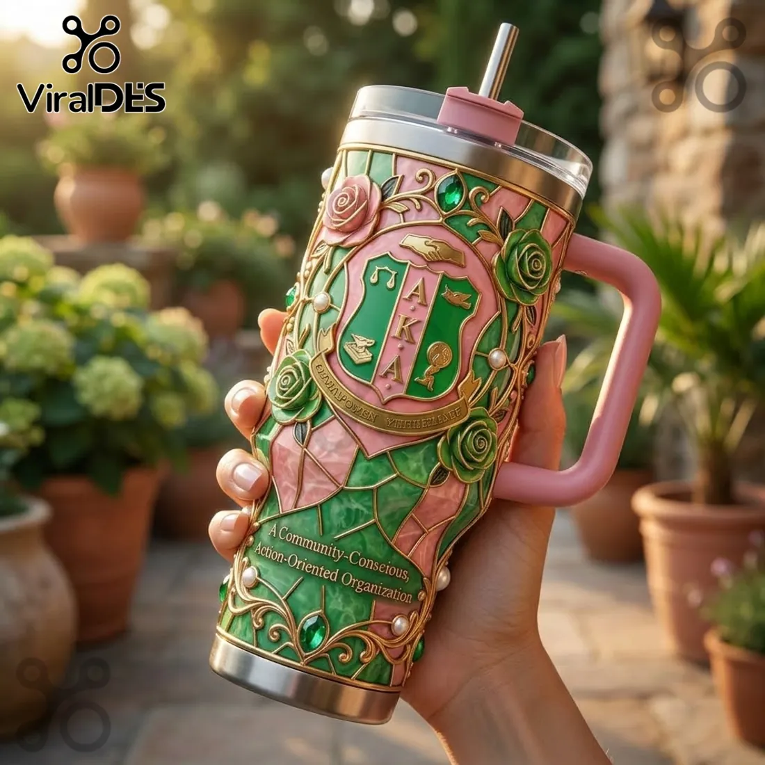 AKA Alpha Kappa Alpha Stained Glass Stanley Tumbler AKA Alpha Kappa Alpha Stained Glass Stanley Tumbler