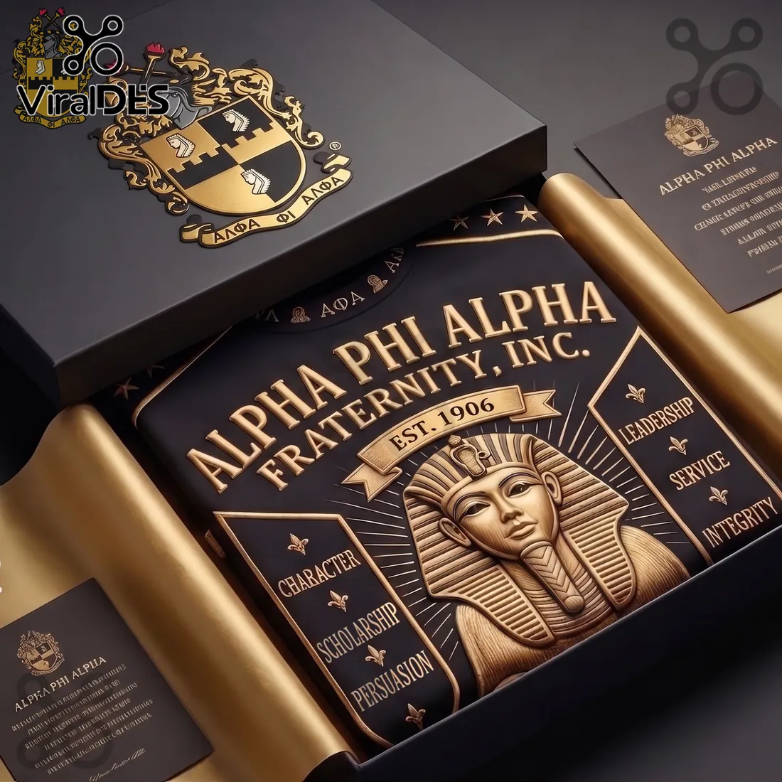 Alpha Phi Alpha Fraternity 1906 Gold Emblem T-Shirt Alpha Phi Alpha Fraternity 1906 Gold Emblem T-Shirt