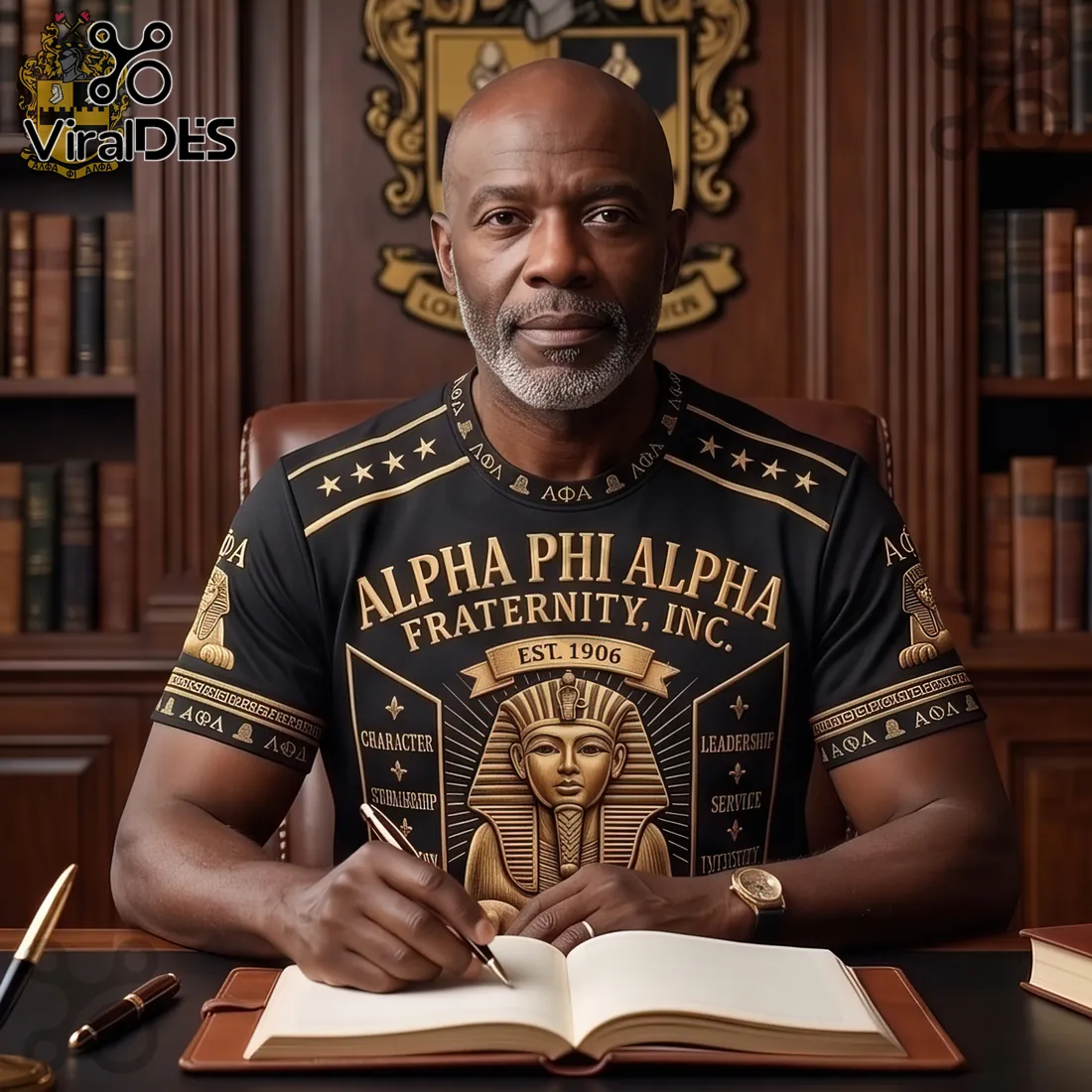 Alpha Phi Alpha Fraternity 1906 Gold Emblem T-Shirt Alpha Phi Alpha Fraternity 1906 Gold Emblem T-Shirt