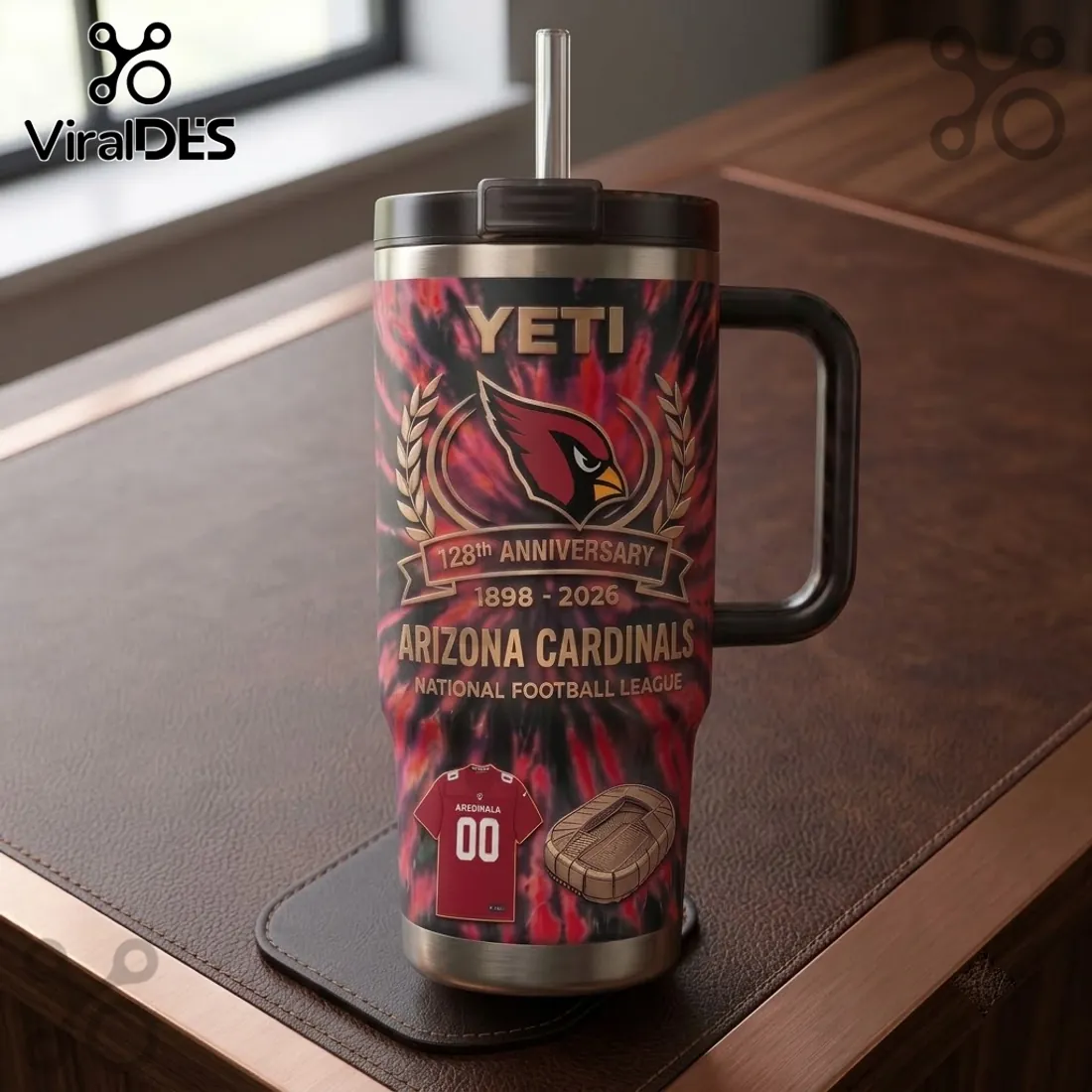Arizona Cardinals Tie-Dye 40 oz Handle Tumbler Arizona Cardinals Tie-Dye 40 oz Handle Tumbler