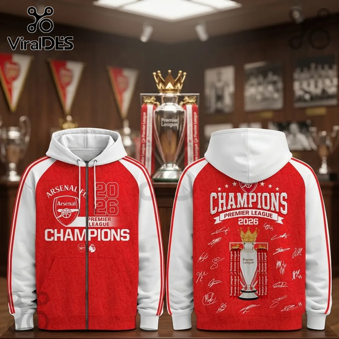 Arsenal FC Premier League 2026 Champions Hoodie Arsenal FC Premier League 2026 Champions Hoodie