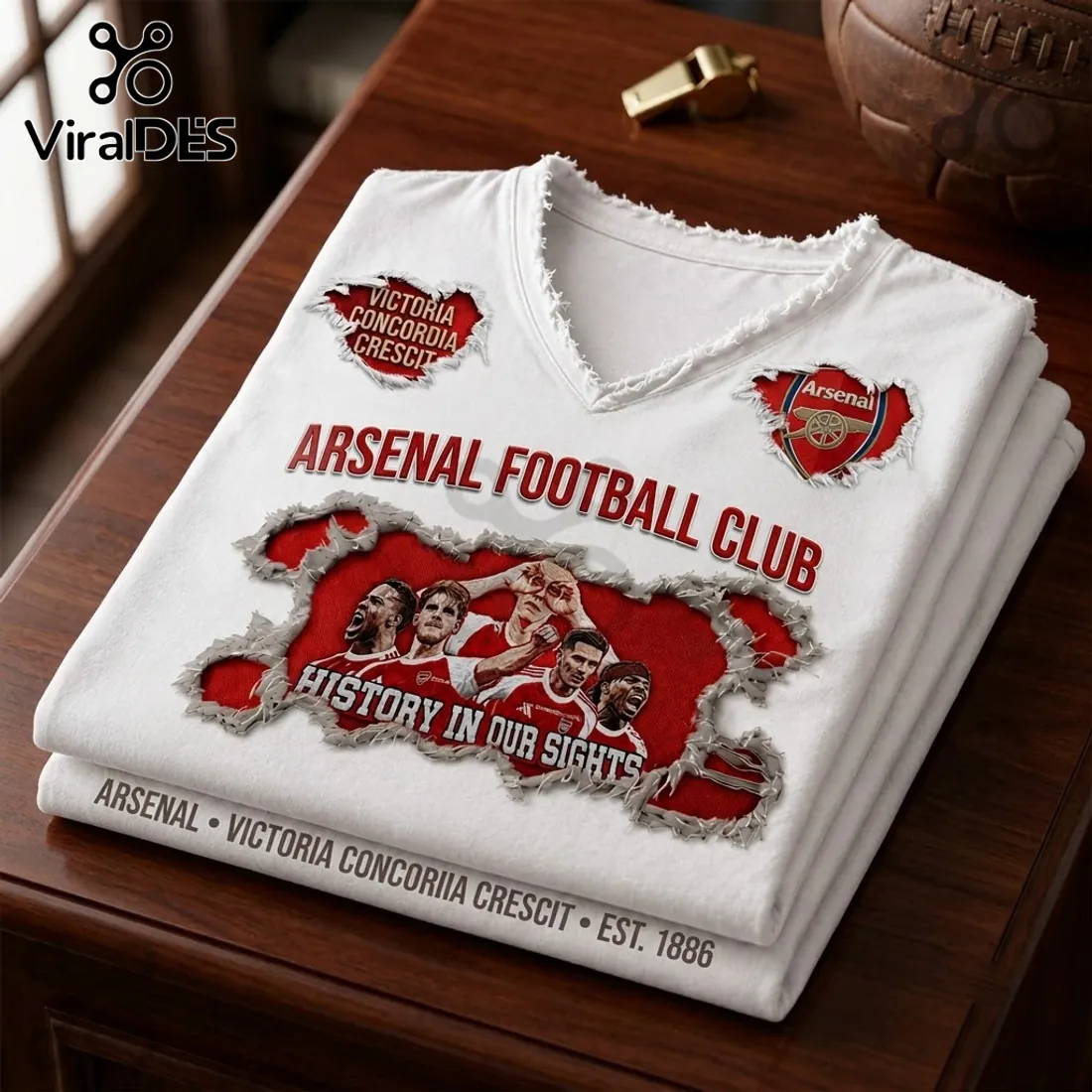 Arsenal Football Club Victoria Concordia Crescit Shirt Arsenal Football Club Victoria Concordia Crescit Shirt