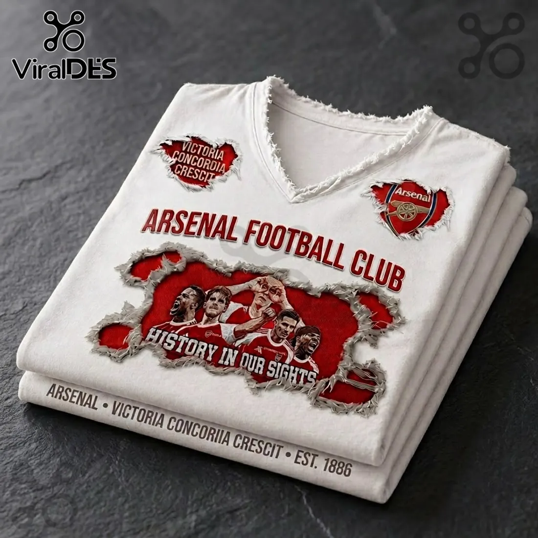 Arsenal Football Club Victoria Concordia Crescit Shirt Arsenal Football Club Victoria Concordia Crescit Shirt