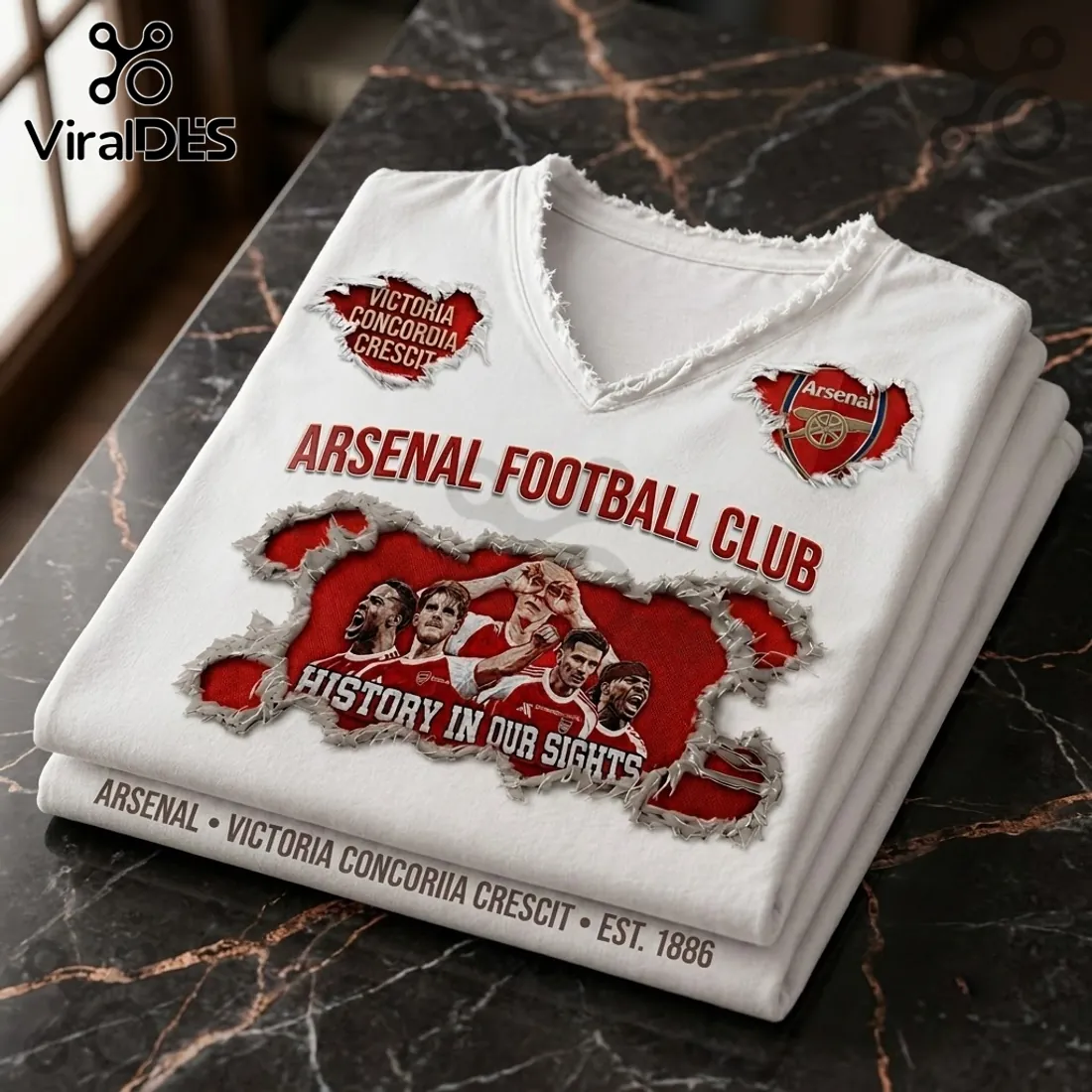 Arsenal Football Club Victoria Concordia Crescit Shirt Arsenal Football Club Victoria Concordia Crescit Shirt