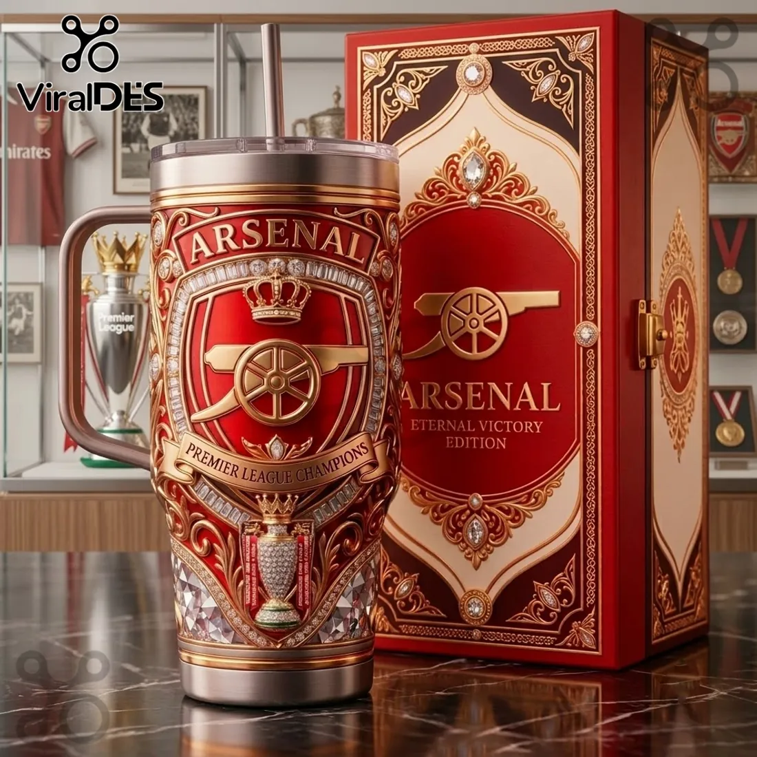 Arsenal Premier League Champions 40oz Handle Tumbler Arsenal Premier League Champions 40oz Handle Tumbler