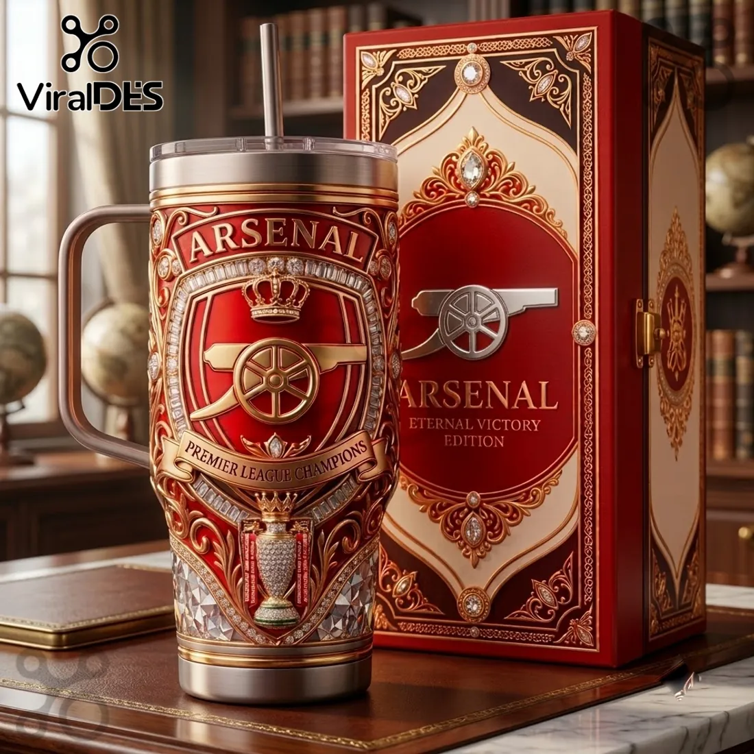 Arsenal Premier League Champions 40oz Handle Tumbler Arsenal Premier League Champions 40oz Handle Tumbler