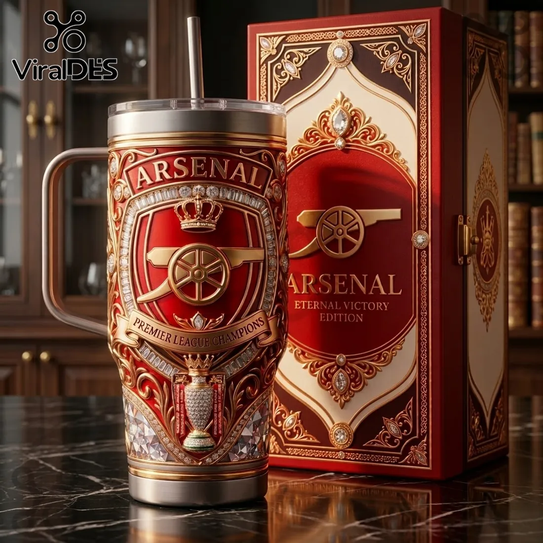 Arsenal Premier League Champions 40oz Handle Tumbler Arsenal Premier League Champions 40oz Handle Tumbler