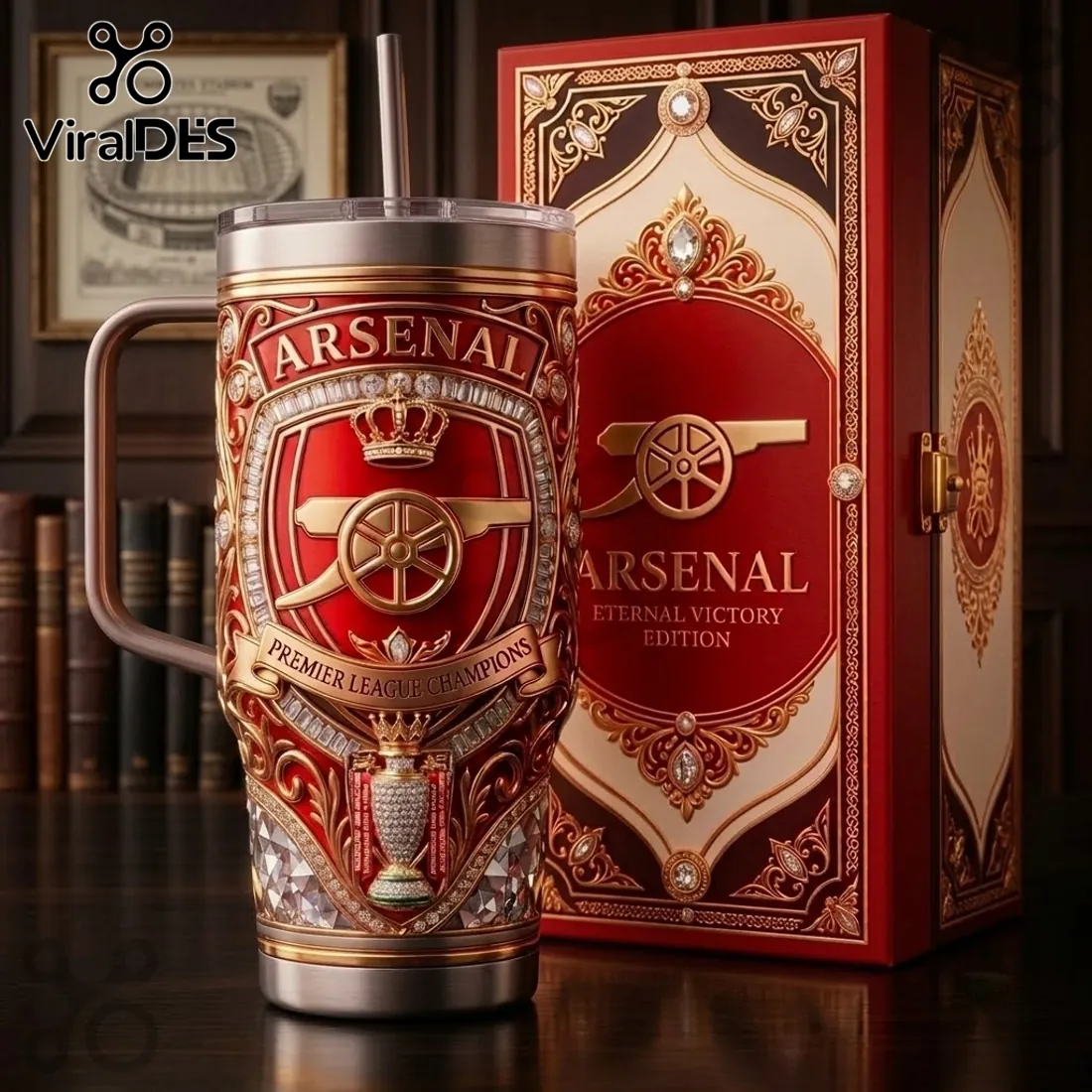Arsenal Premier League Champions 40oz Handle Tumbler Arsenal Premier League Champions 40oz Handle Tumbler
