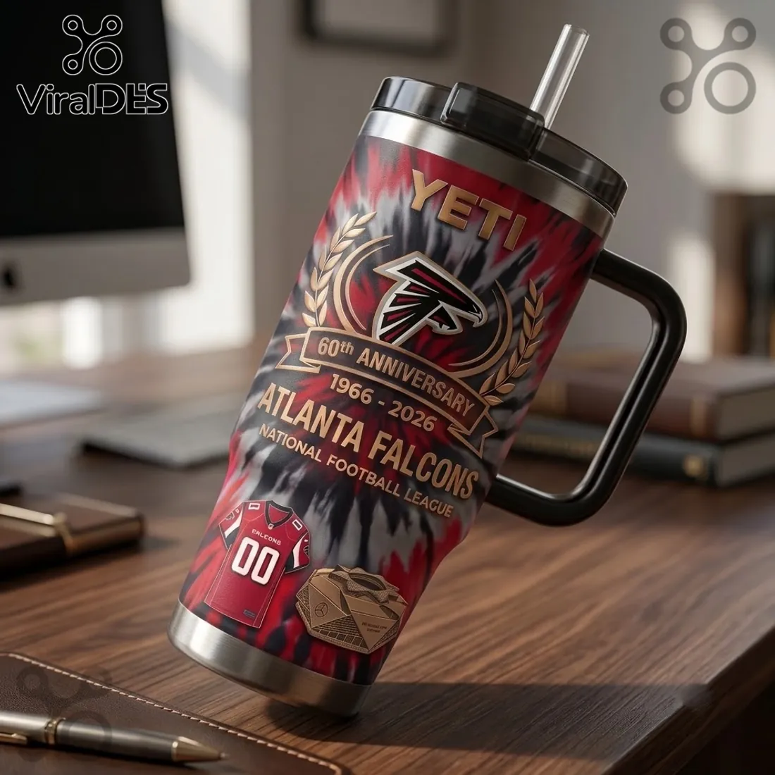 Atlanta Falcons 60th Anniversary YETI Tumbler 40oz Atlanta Falcons 60th Anniversary YETI Tumbler 40oz