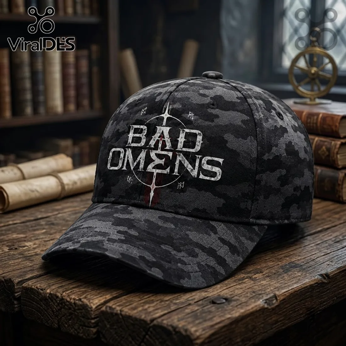Bad Omens Dark Omen Camo Baseball Cap Bad Omens Dark Omen Camo Baseball Cap
