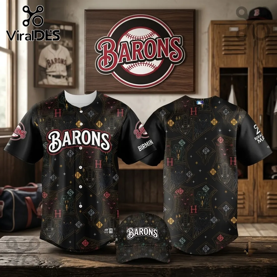 Birmingham Barons x Harry Potter Night Black Baseball Jersey Birmingham Barons x Harry Potter Night Black Baseball Jersey