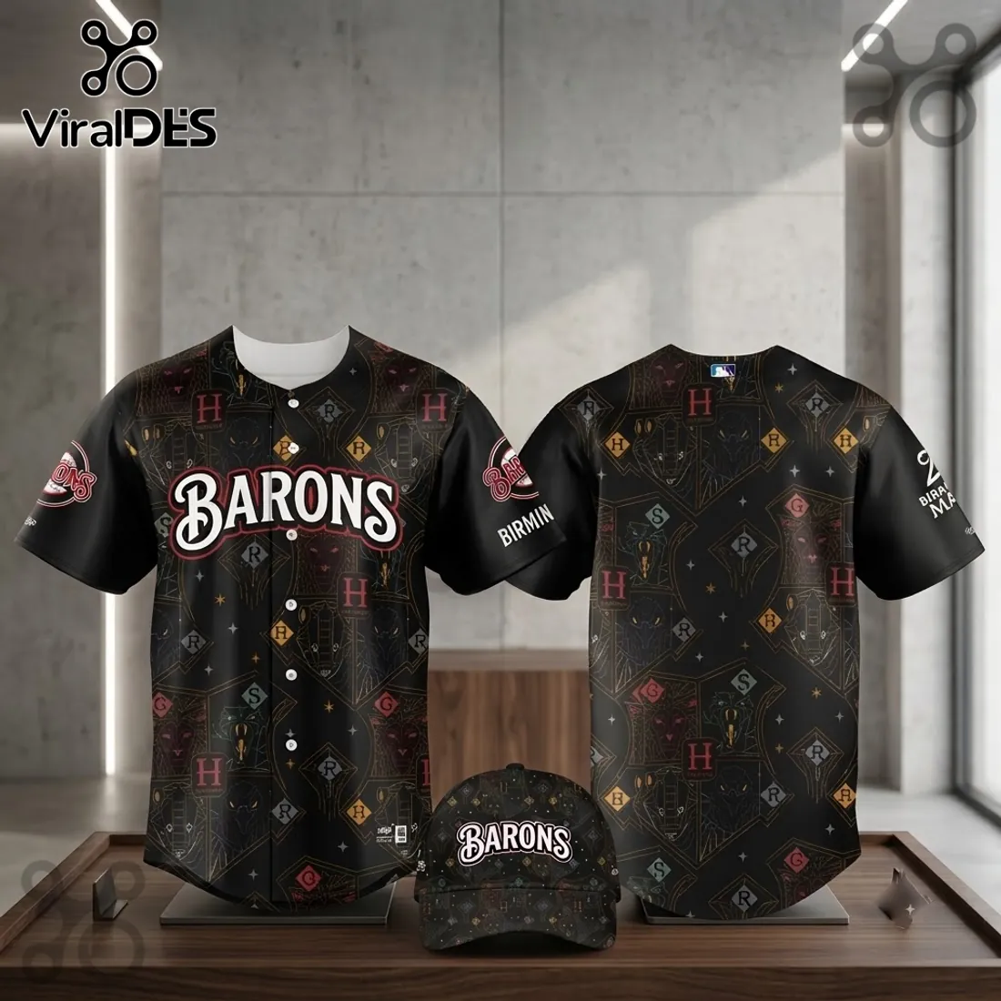 Birmingham Barons x Harry Potter Night Black Baseball Jersey Birmingham Barons x Harry Potter Night Black Baseball Jersey