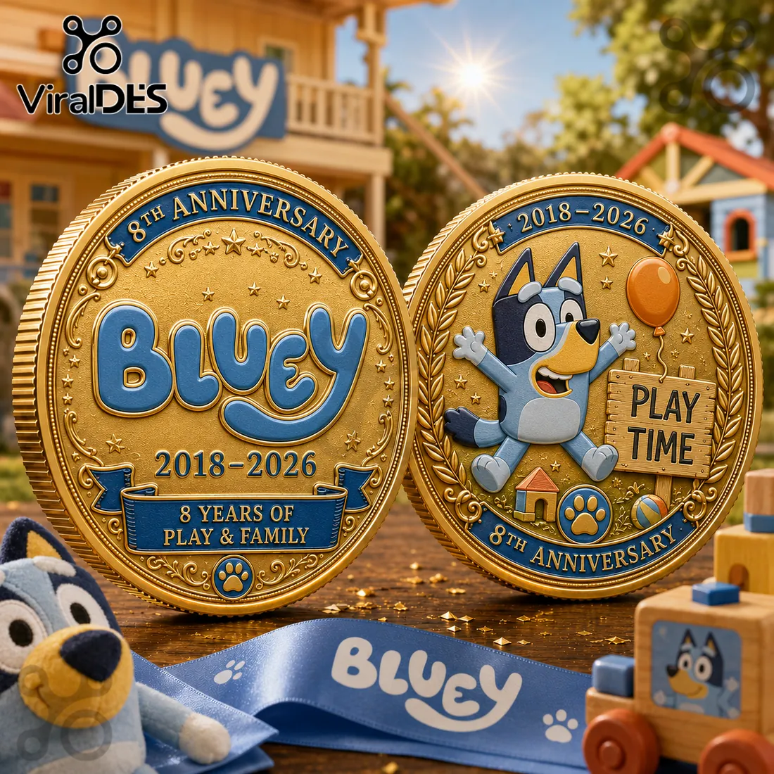 Bluey 8th Anniversary Gold Commemorative Coin Bluey 8th Anniversary Gold Commemorative Coin