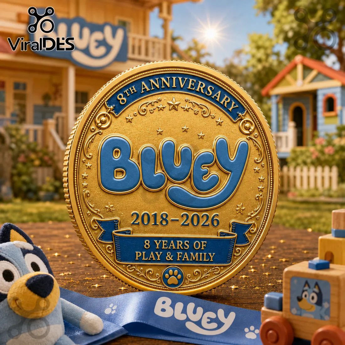 Bluey 8th Anniversary Gold Commemorative Coin Bluey 8th Anniversary Gold Commemorative Coin