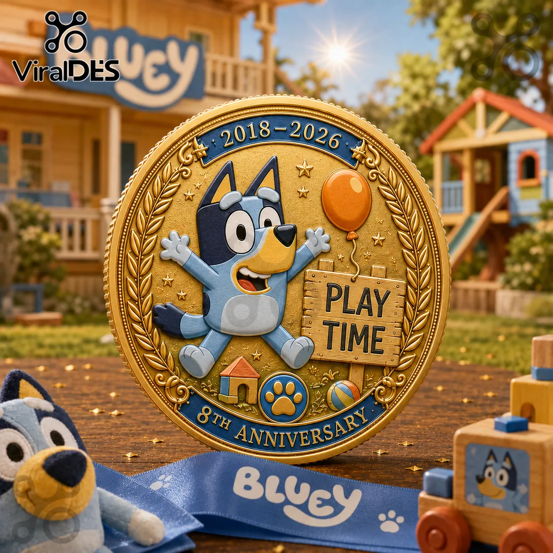 Bluey 8th Anniversary Gold Commemorative Coin Bluey 8th Anniversary Gold Commemorative Coin