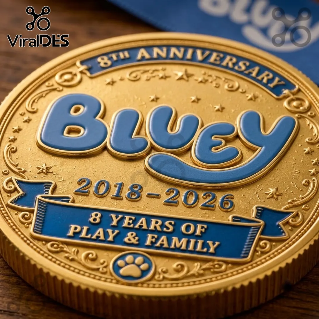 Bluey 8th Anniversary Gold Commemorative Coin Bluey 8th Anniversary Gold Commemorative Coin