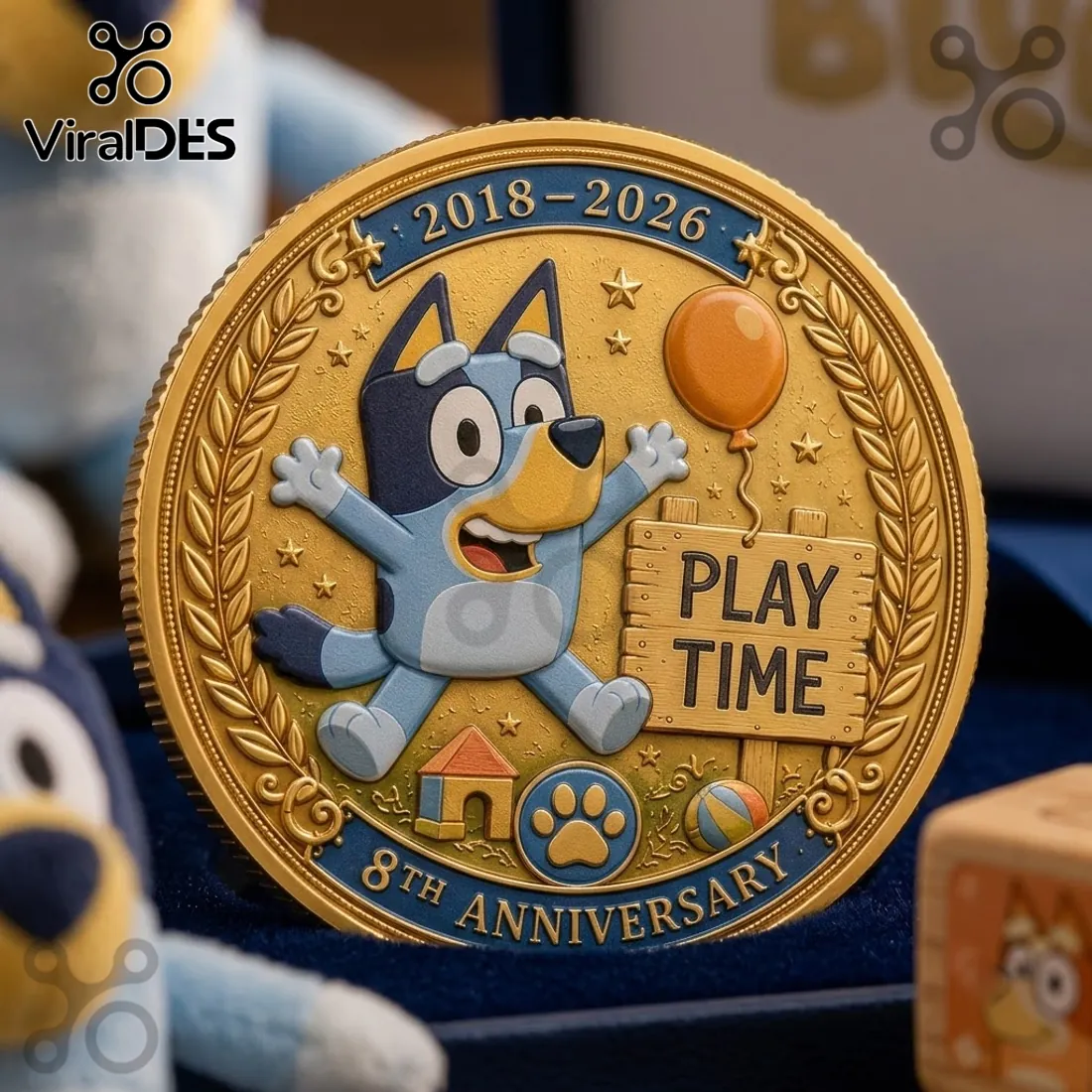 Bluey 8th Anniversary Gold Commemorative Coin Bluey 8th Anniversary Gold Commemorative Coin