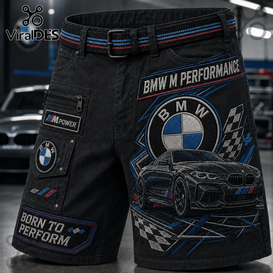 BMW M Performance Black Cargo Shorts BMW M Performance Black Cargo Shorts