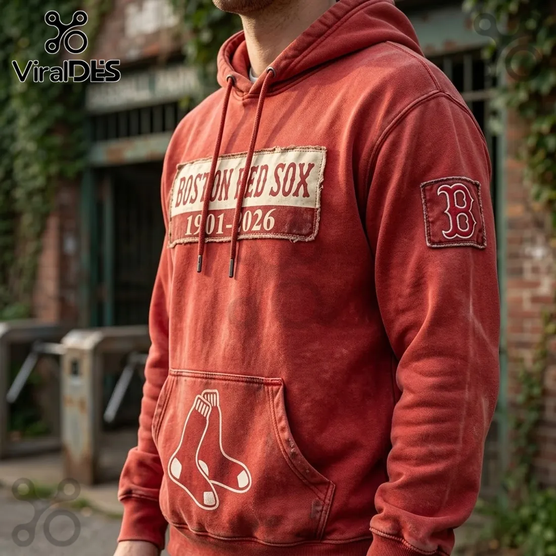 Boston Red Sox 125 Anniversary Red Hoodie Boston Red Sox 125 Anniversary Red Hoodie