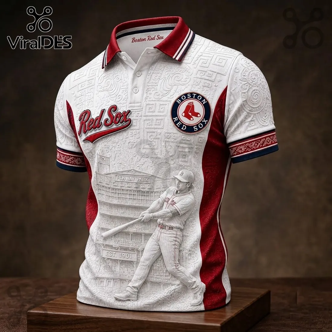 Boston Red Sox Embossed Fenway Park Polo Shirt Boston Red Sox Embossed Fenway Park Polo Shirt
