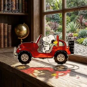 Snoopy and Woodstock Driving Car Acrylic Plaque Snoopy and Woodstock Driving Car Acrylic Plaque