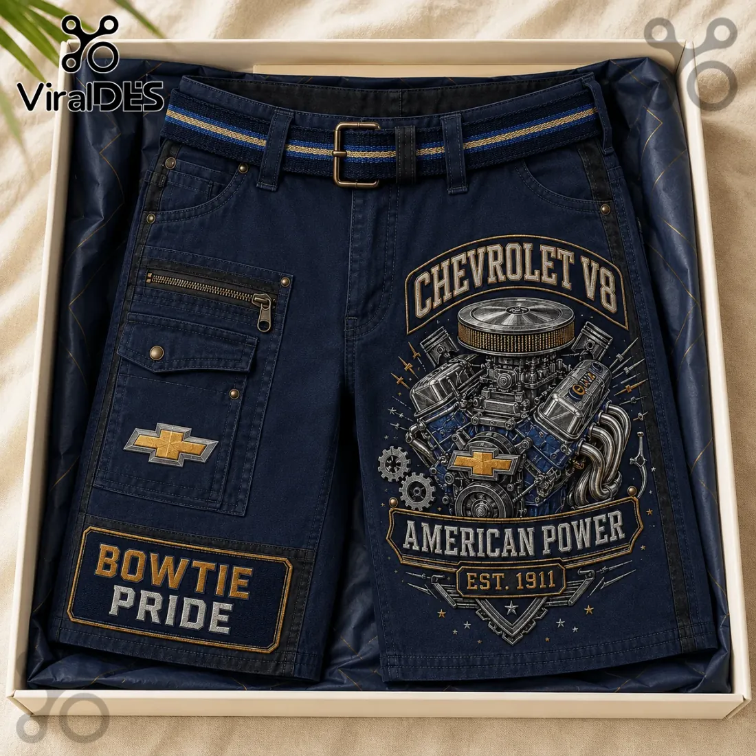 Chevrolet Bowtie Pride Vintage Engine Utility Shorts Chevrolet Bowtie Pride Vintage Engine Utility Shorts