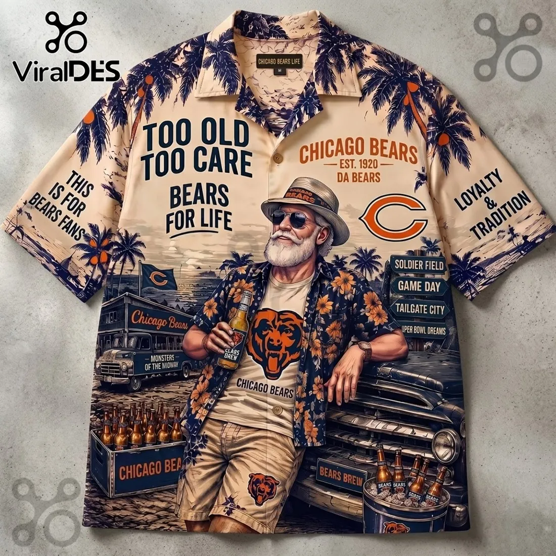 Chicago Bears Da Bears Tropical Hawaiian Shirt Chicago Bears Da Bears Tropical Hawaiian Shirt