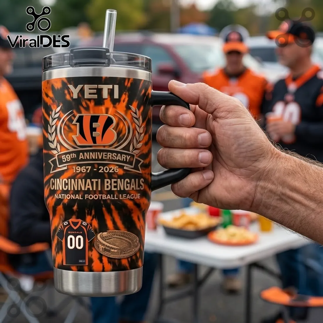 Cincinnati Bengals 59th Anniversary Stanley Tumbler Cincinnati Bengals 59th Anniversary Stanley Tumbler