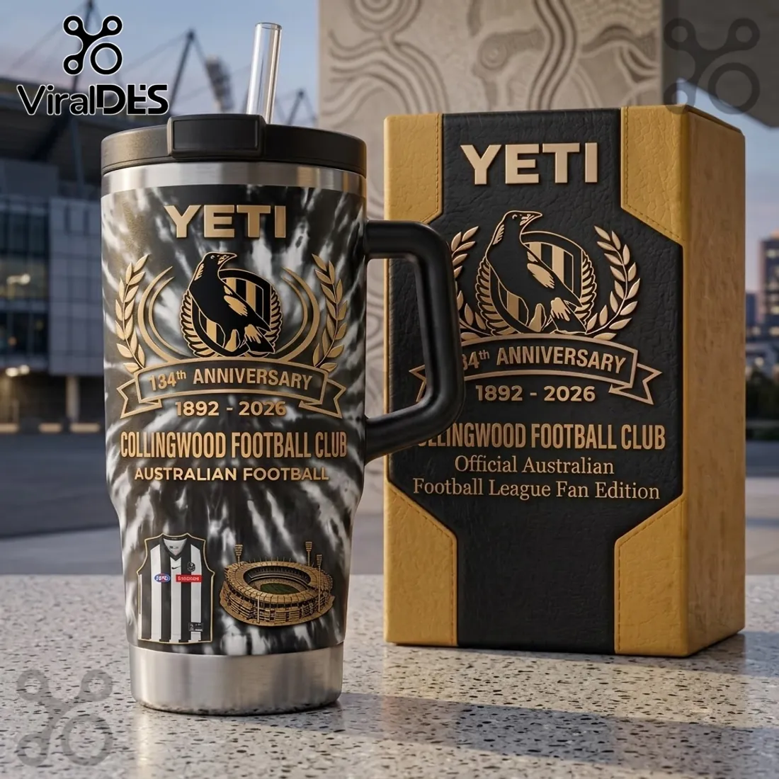 Collingwood Football Club 134th Anniversary YETI Tumbler Collingwood Football Club 134th Anniversary YETI Tumbler
