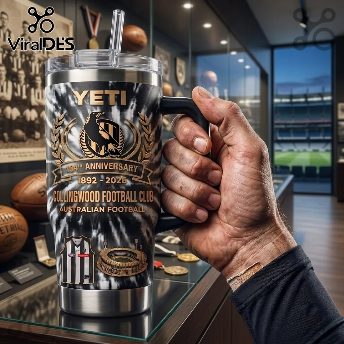 Collingwood Football Club 134th Anniversary YETI Tumbler Collingwood Football Club 134th Anniversary YETI Tumbler