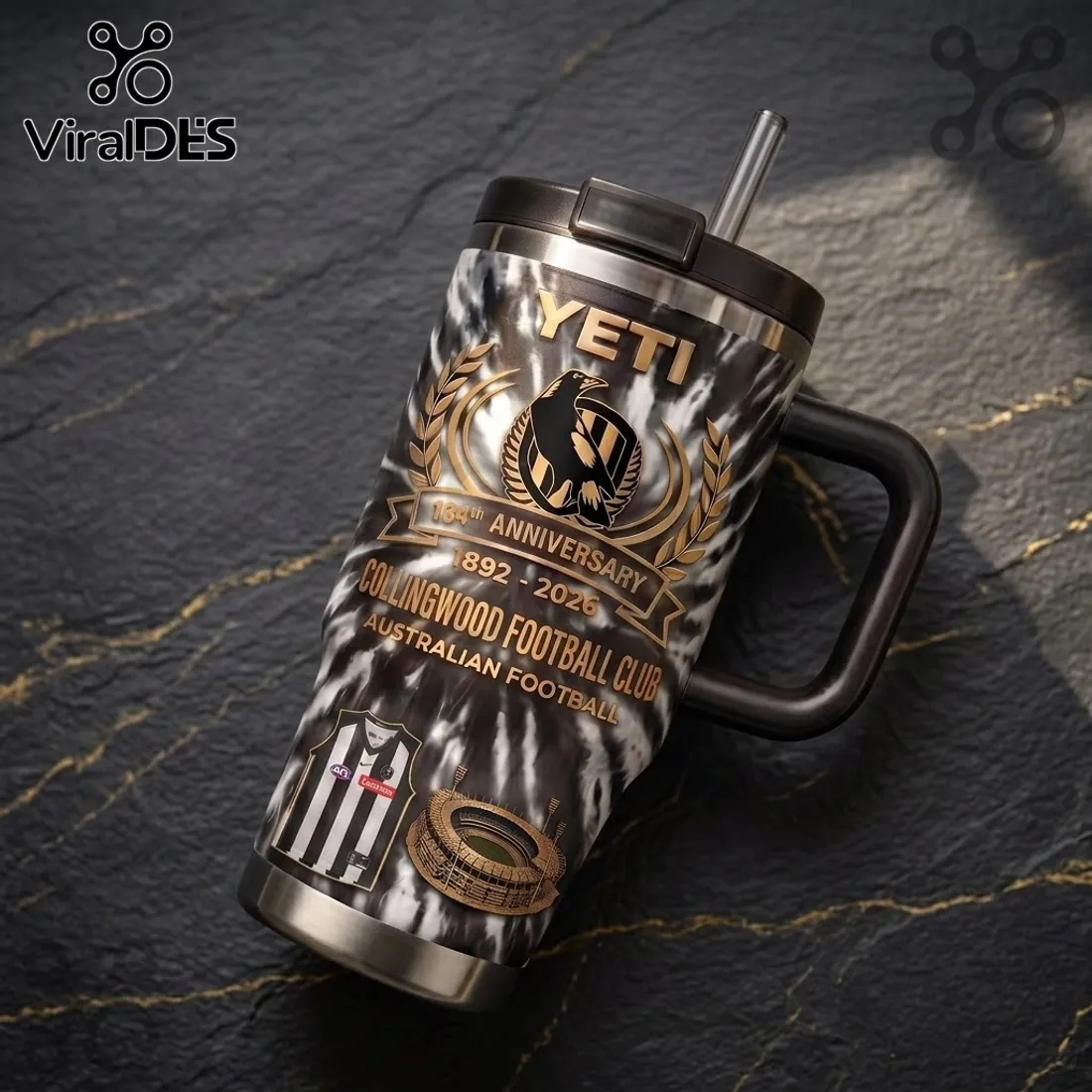 Collingwood Football Club 134th Anniversary YETI Tumbler Collingwood Football Club 134th Anniversary YETI Tumbler