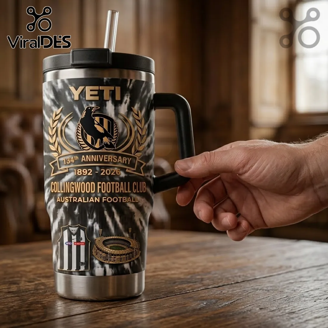 Collingwood Football Club 134th Anniversary YETI Tumbler Collingwood Football Club 134th Anniversary YETI Tumbler