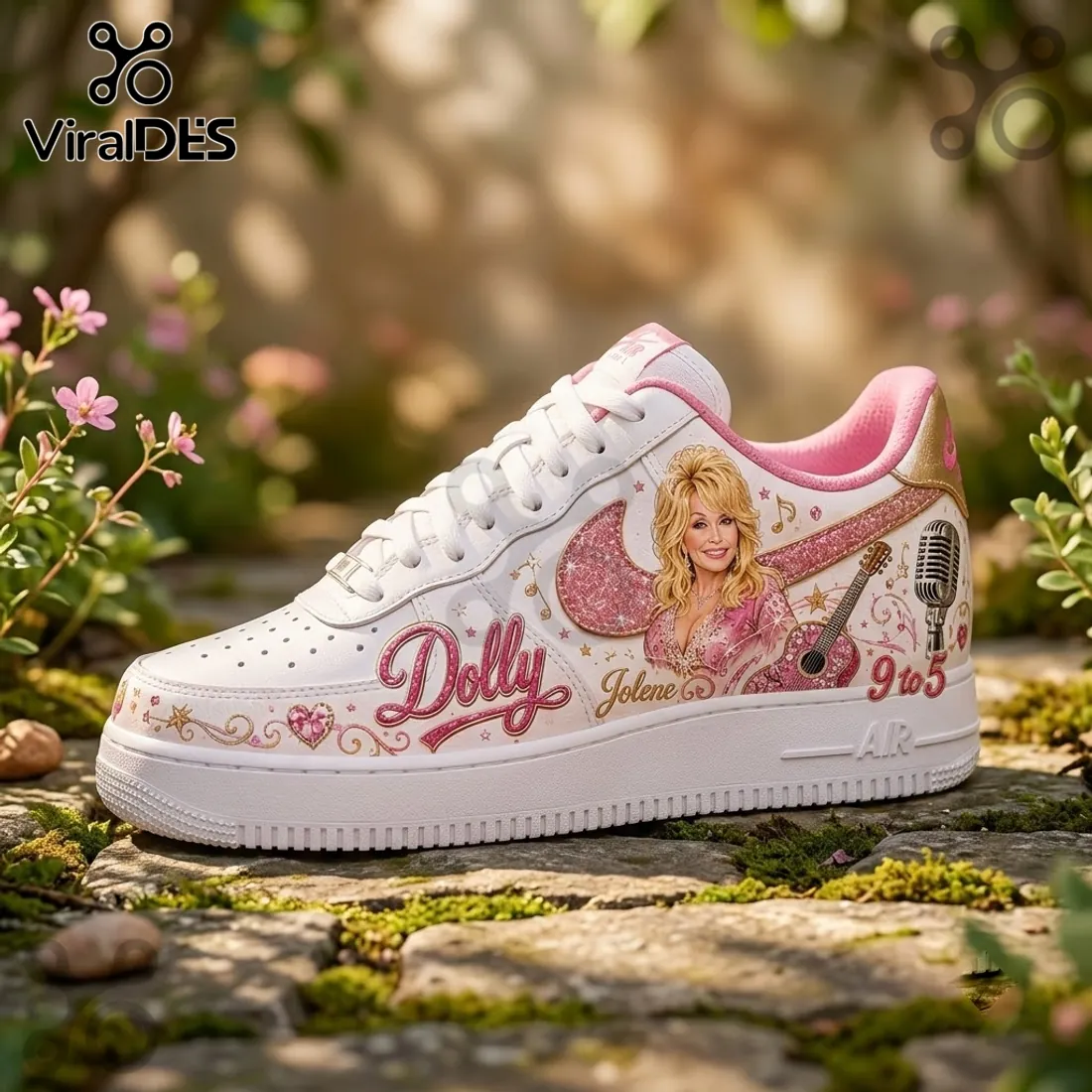 Custom Dolly Parton Pink Air Force 1 Sneakers Custom Dolly Parton Pink Air Force 1 Sneakers