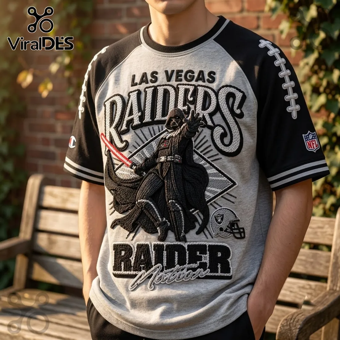 Darth Vader Las Vegas Raiders Embroidered Raglan Shirt Darth Vader Las Vegas Raiders Embroidered Raglan Shirt