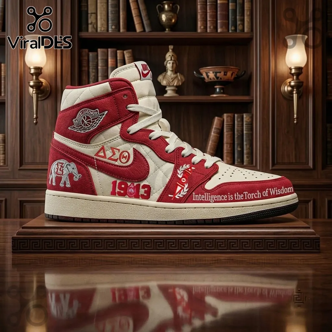Delta Sigma Theta 1913 Air Jordan 1 High Top Sneakers Delta Sigma Theta 1913 Air Jordan 1 High Top Sneakers