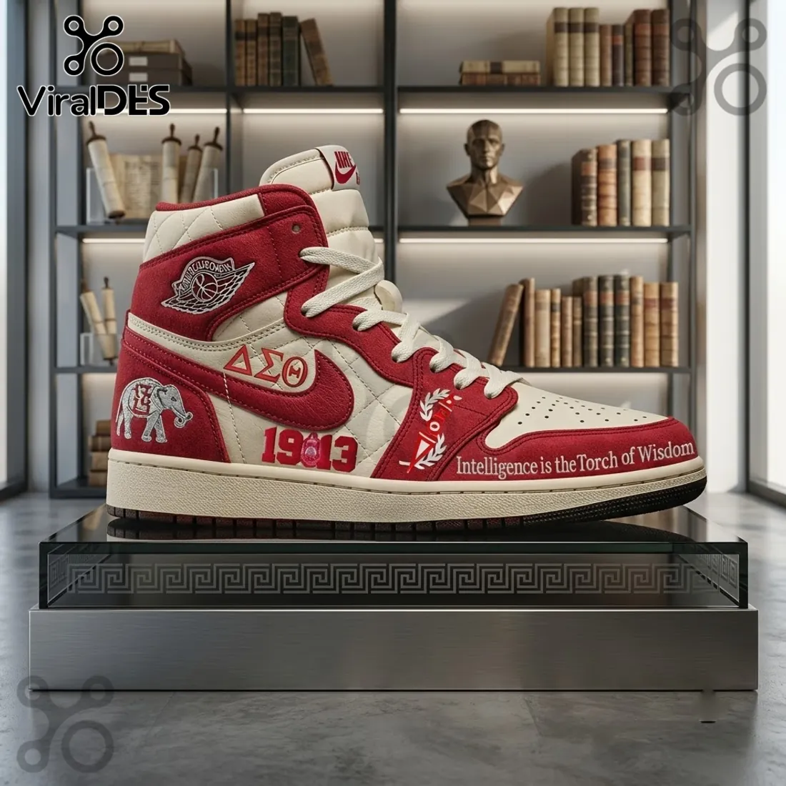 Delta Sigma Theta 1913 Air Jordan 1 High Top Sneakers Delta Sigma Theta 1913 Air Jordan 1 High Top Sneakers