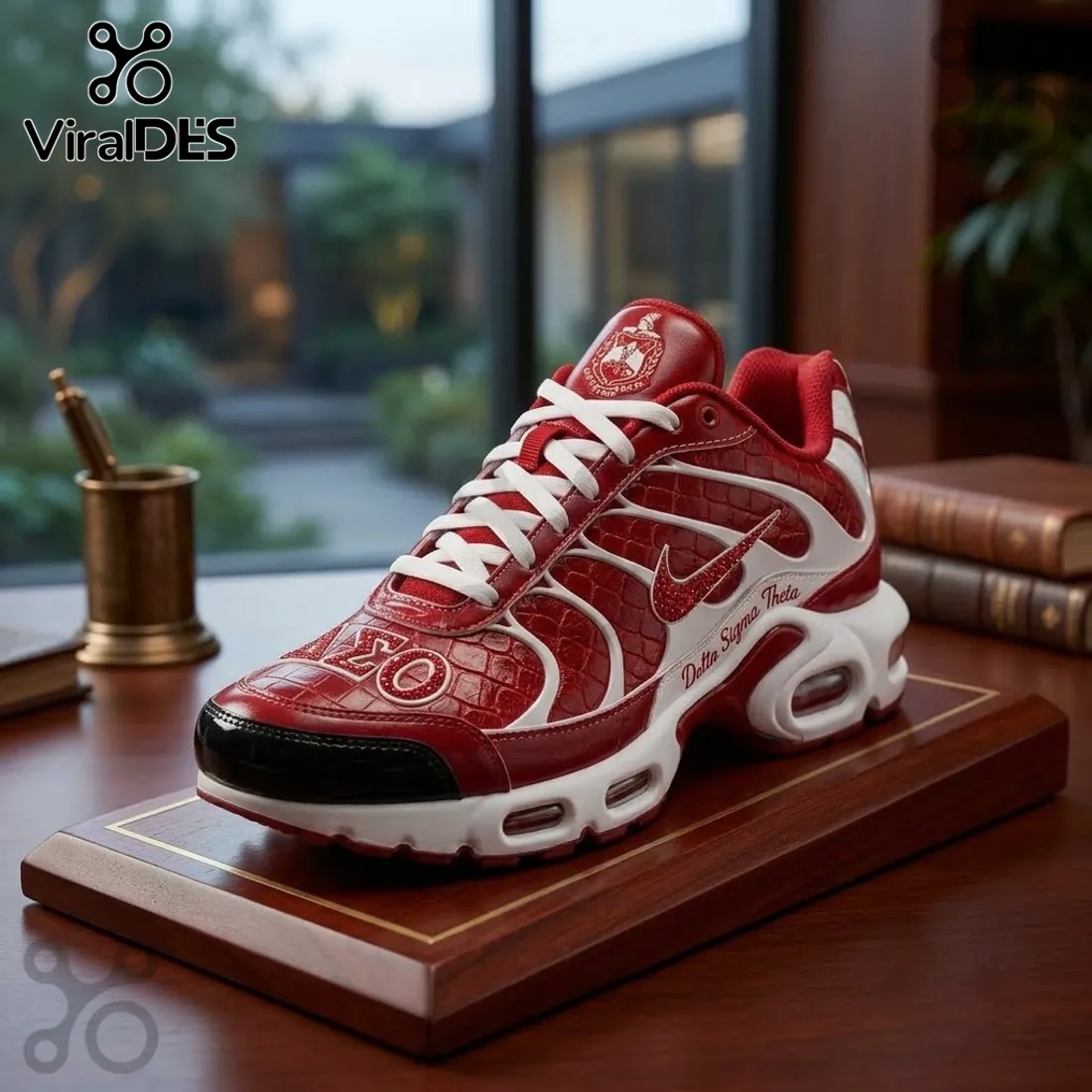 Delta Sigma Theta Crocodile Red Air Max Plus Sneakers Delta Sigma Theta Crocodile Red Air Max Plus Sneakers