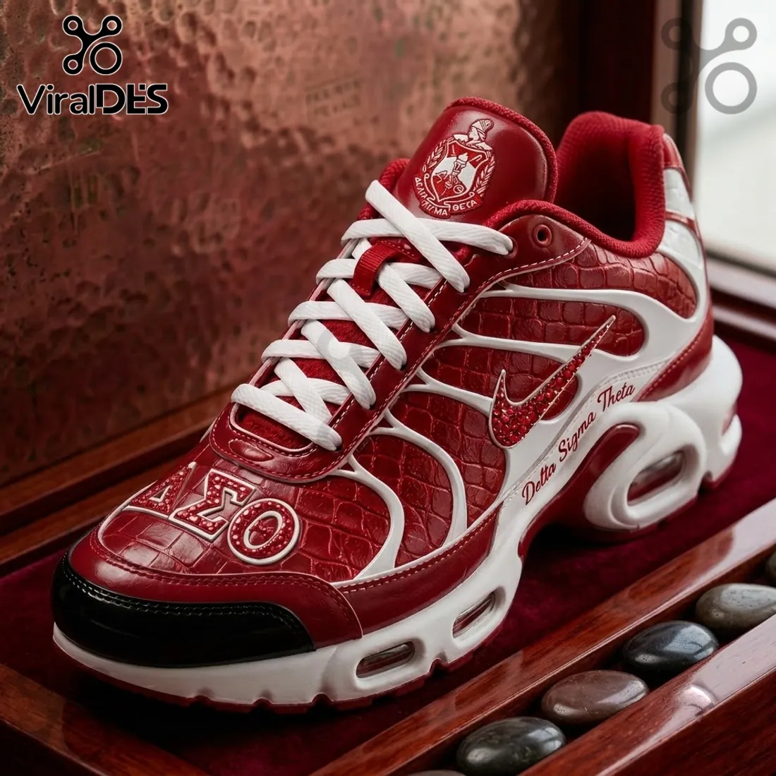 Delta Sigma Theta Crocodile Red Air Max Plus Sneakers Delta Sigma Theta Crocodile Red Air Max Plus Sneakers