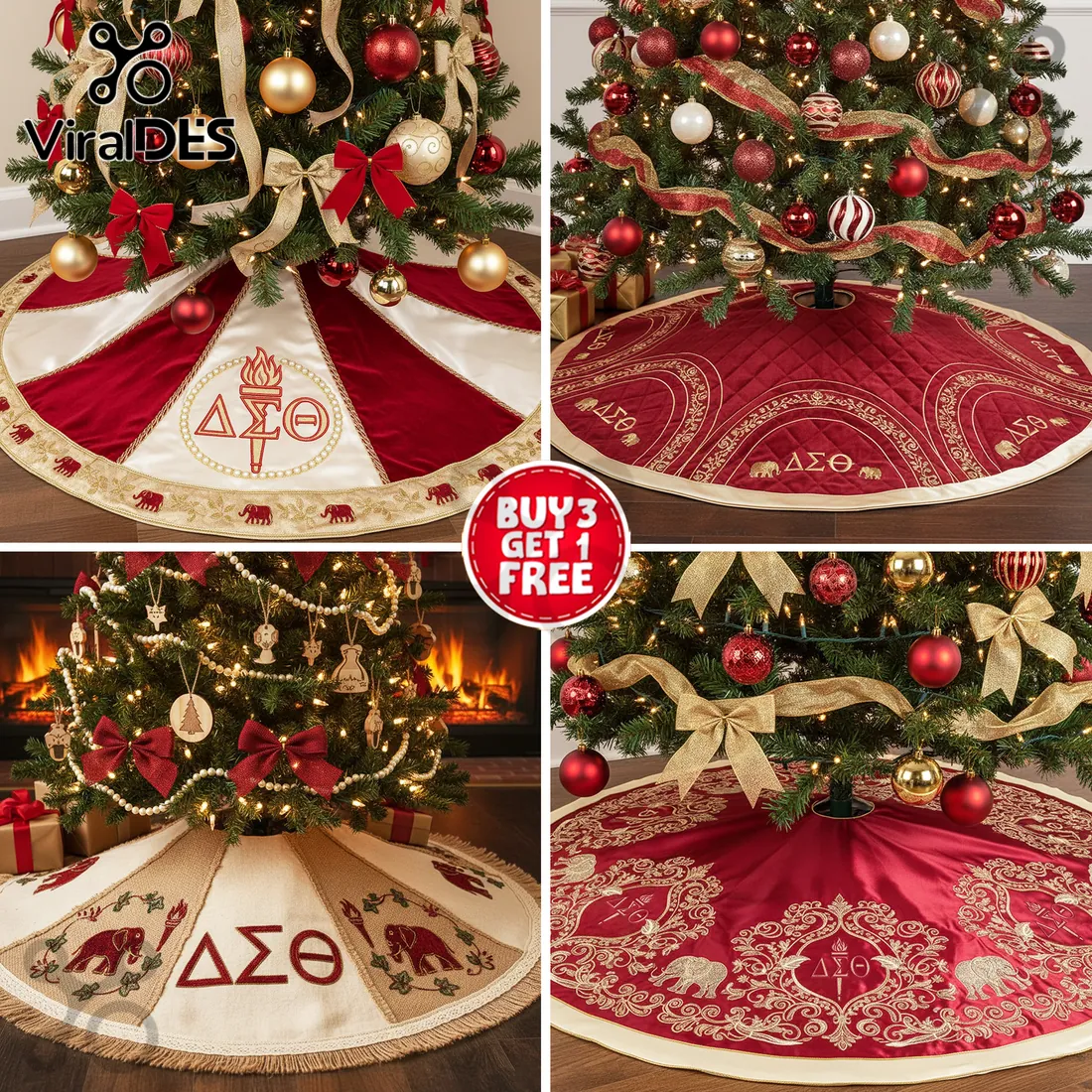 Delta Sigma Theta Decorative Holiday Tree Skirt Delta Sigma Theta Decorative Holiday Tree Skirt