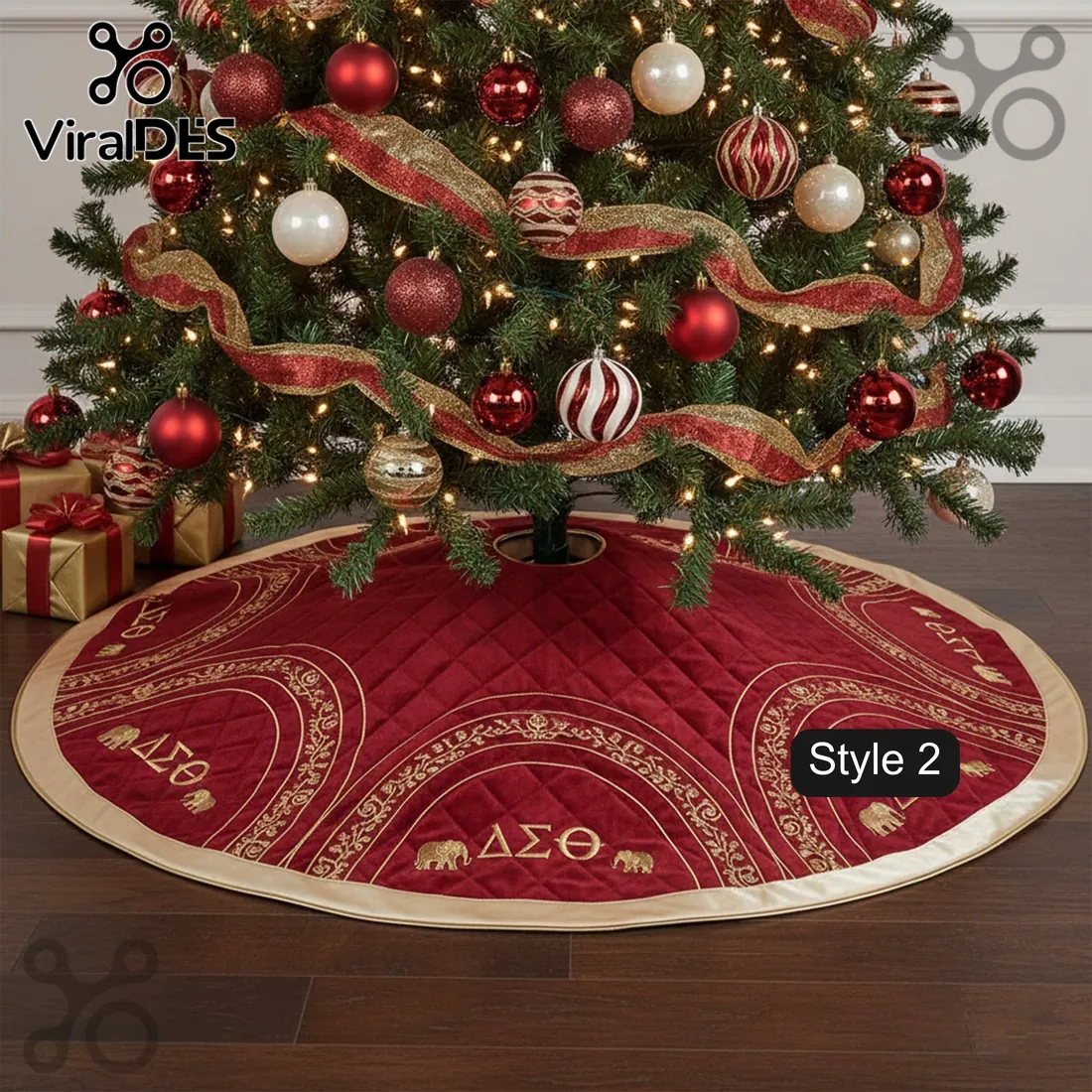 Delta Sigma Theta Decorative Holiday Tree Skirt Delta Sigma Theta Decorative Holiday Tree Skirt